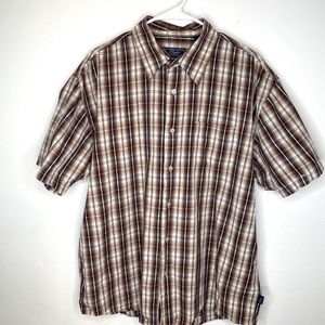 Woodys Retro Lounge mens sz XXL Button Down Short Sleeve Plaid 100% Cotton